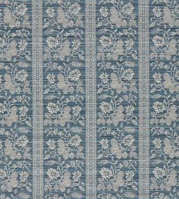Filigree Bellagio Stripe Fabric by Zoffany Blue Stone