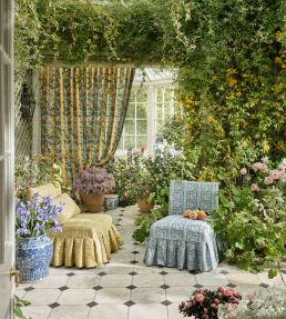 Filigree Bellagio Stripe Fabric by Zoffany Azure