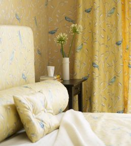 Finches Fabric by Sanderson Yellow