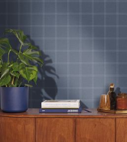 Fine Lines Wallpaper by Caselio Bleu Denim