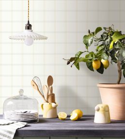 Fine Lines Wallpaper by Caselio Jaune Bleu