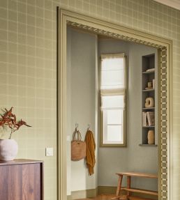 Fine Lines Wallpaper by Caselio Vert Olive