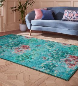 Clarke & Clarke Fiore rug Rose Teal CCFIOTEAWA7615 Rose Teal