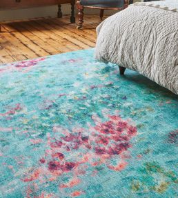 Clarke & Clarke Fiore rug Rose Teal CCFIOTEAWA7615 Rose Teal