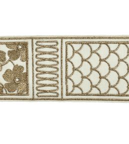 Fiorella Embroidered Braid 60mm Trimming by Houles Bronzo