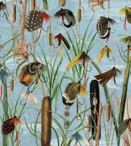 Fishing Flies Wallpaper by MINDTHEGAP Aquamarine