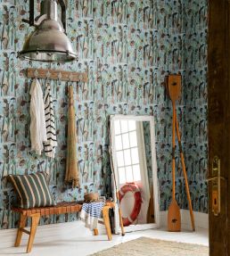 Fishing Flies Wallpaper by MINDTHEGAP Aquamarine