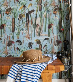 Fishing Flies Wallpaper by MINDTHEGAP Aquamarine