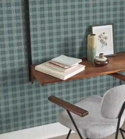 Fitting Room Wallpaper by Casadeco Bleu canard