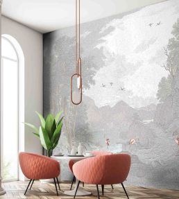 Flamboyance Flamingos Mural by Woodchip & Magnolia Multi