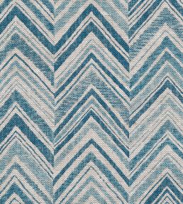 Flame Stitch Fabric by Fermoie Aqua