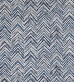 Flame Stitch Fabric by Fermoie Blue