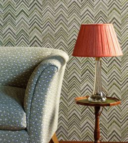 Flame Stitch Wallpaper by Fermoie Aqua