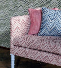 Flame Stitch Fabric by Fermoie Pink