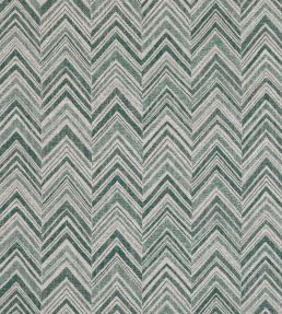 Flame Stitch Fabric by Fermoie Seafoam