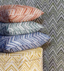 Flame Stitch Fabric by Fermoie Yellow