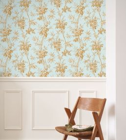 Flanerie Wallpaper by Casadeco Bleu Doux