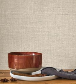 Flax Wallpaper by Casadeco Beige lin
