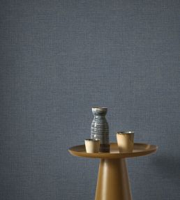 Flax Wallpaper by Casadeco Bleu denim