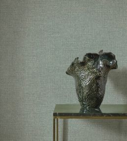 Flax Wallpaper by Casadeco Celadon