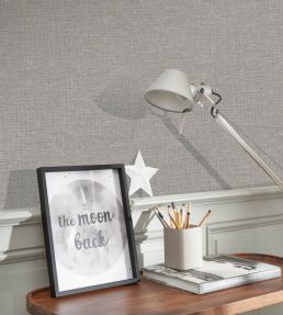 Flax Wallpaper by Casadeco Gris souris