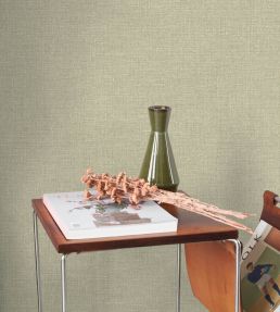 Flax Wallpaper by Casadeco Vert amande