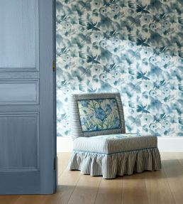 Fleur de Joie Fabric by Harlequin Sky/Forest