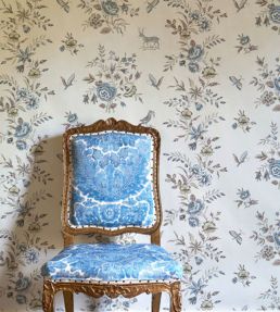 Fleurie Wallpaper by Lewis & Wood Peppermint Rose