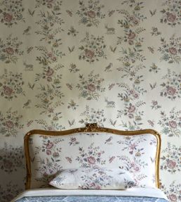 Fleurie Wallpaper by Lewis & Wood Peppermint Rose