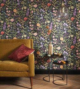 Fleurs Des Champs Wallpaper by Casadeco Noir Fusain