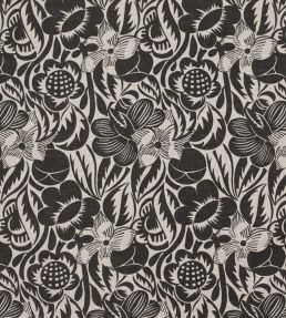 Fleurs Etoilees Fabric by Christopher Farr Cloth Charcoal