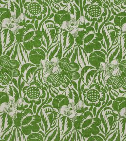 Fleurs Etoilees Fabric by Christopher Farr Cloth Green