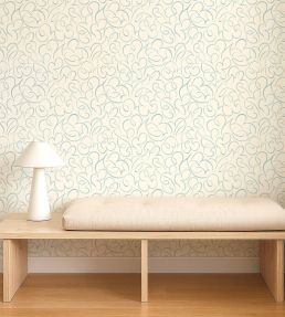 Flo Swirl Wallpaper by Scion Cornflower