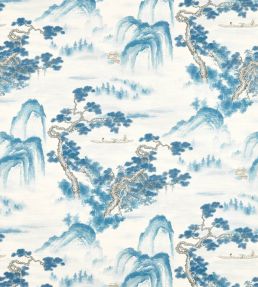 Floating Mountains on Unique Ground Wallpaper by Zoffany Indigo