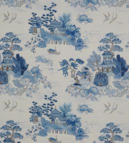 Floating Pavilion Fabric by Liberty Lapis