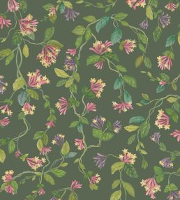 Flora Wallpaper by Cole & Son Fuchsia on Racing Green