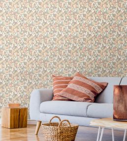 Flora Ditsy Wallpaper by Ohpopsi Peach & Dove