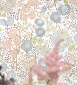 Flora Ditsy Wallpaper by Ohpopsi Silver