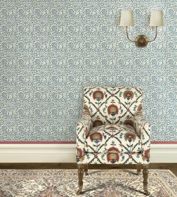 Flora Wallpaper by GP & J Baker Blue