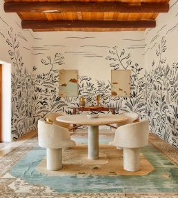 Floral Cave Mural by Tres Tintas Black