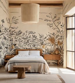 Floral Cave Mural by Tres Tintas Black
