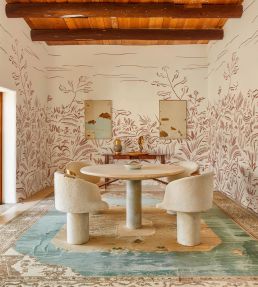 Floral Cave Mural by Tres Tintas Red