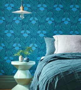 Floral Fanfare Wallpaper by 1838 Wallcoverings Cornflower
