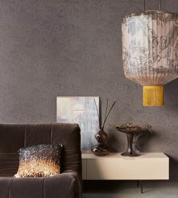 Floral Lace Wallpaper by Eijffinger Taupe/Purple