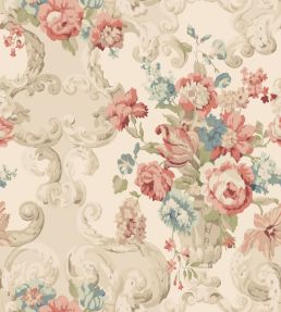Floral Rococo Wallpaper by Mulberry Home Red / Green