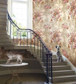 Floral Rococo Wallpaper by Mulberry Home Lovat / Red