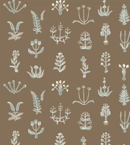 Floral Spot Wallpaper by Josephine Munsey Osney Blue/Kemp Brown