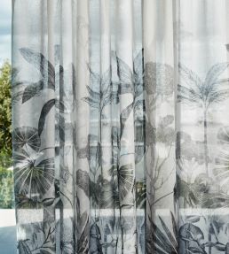 Floreana Sheer Fabric by Harlequin Black Earth/Tranquility
