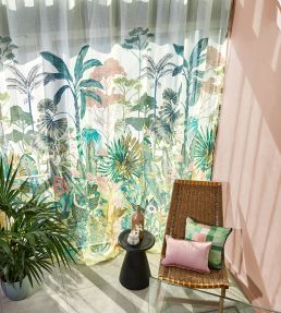 Floreana Sheer Fabric by Harlequin Black Earth/Tranquility