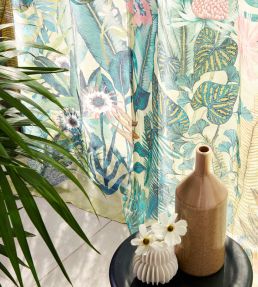 Floreana Sheer Fabric by Harlequin Black Earth/Tranquility